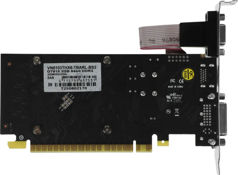 Видеокарта Biostar PCI-E GeForce GT610 NVIDIA GeForce GT 610 2Gb 64bit DDR3 700/1333 DVIx1 HDMIx1 CRTx1 HDCP Ret low profile