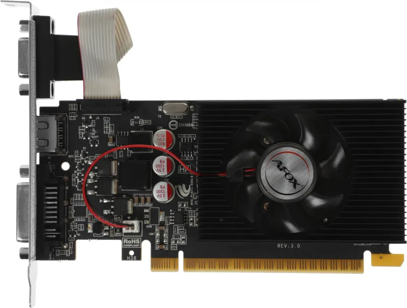 Видеокарта Afox PCI-E AF730-2048D3L6 NVIDIA GeForce GT 730 2Gb 128bit GDDR3 700/1333 DVIx1 HDMIx1 CRTx1 HDCP Ret low profile