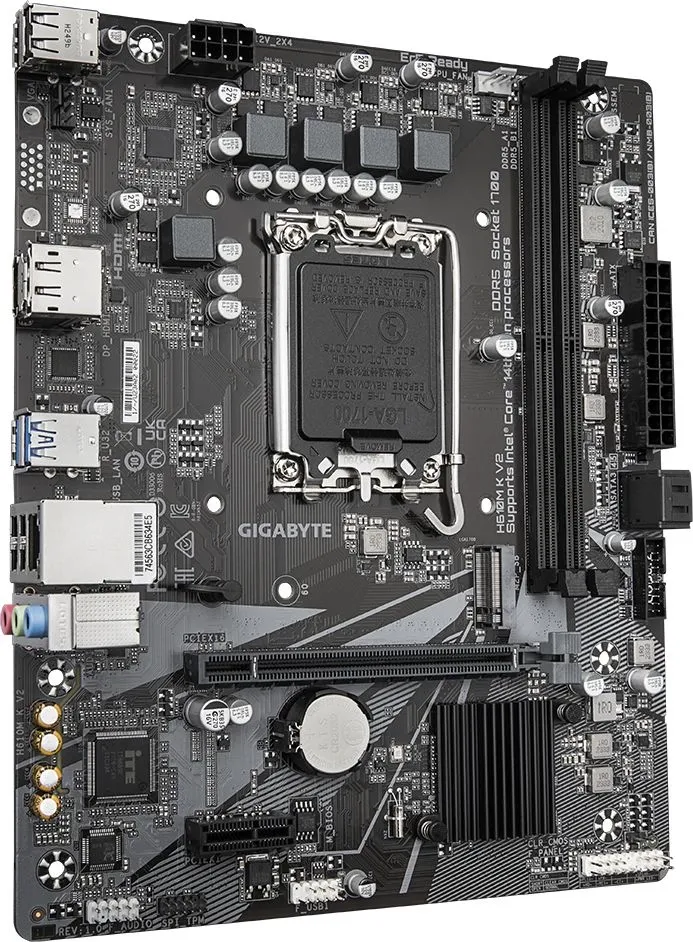 Материнская плата Gigabyte H610M K V2 Soc-1700 Intel H610 2xDDR5 mATX AC`97 8ch(7.1) GbLAN+HDMI+DP
