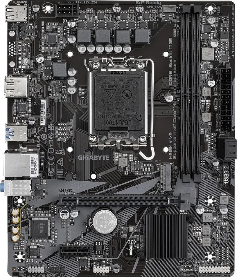 Материнская плата Gigabyte H610M K V2 Soc-1700 Intel H610 2xDDR5 mATX AC`97 8ch(7.1) GbLAN+HDMI+DP