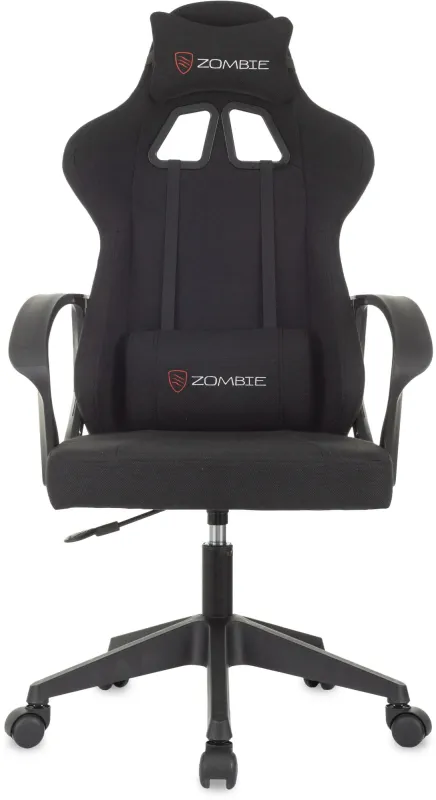 Кресло игровое Zombie Carry черный/серый с подголов. крестов. пластик пластик черный