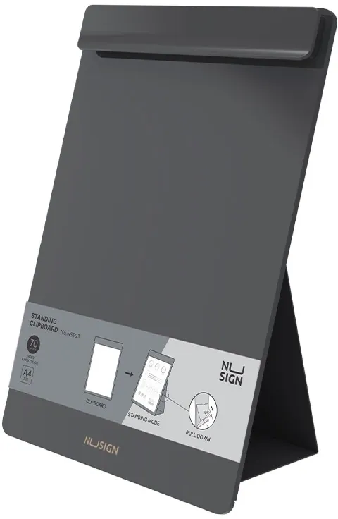 Папка-планшет Deli Nusign ENS503 BLACK A4 пенополипропилен черный на подставке