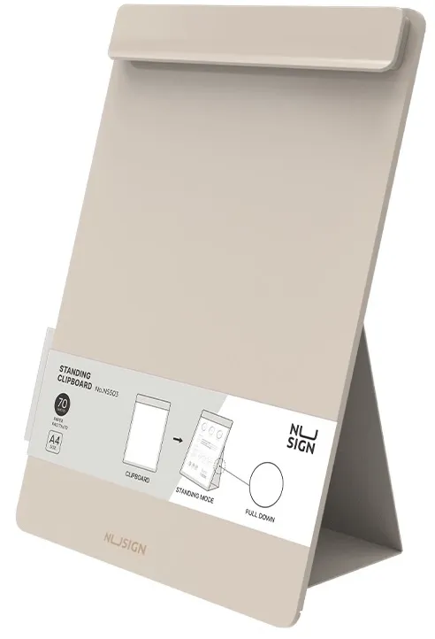 Папка-планшет Deli Nusign ENS503 GREY A4 пенополипропилен серый на подставке