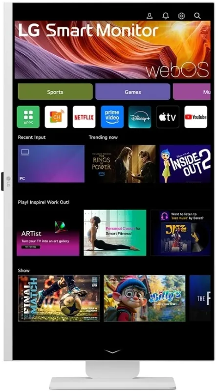 Монитор LG 31.5" UltraFine 32U830SA-W белый IPS LED 5ms 16:9 HDMI M/M матовая HAS Piv 1200:1 400cd 178гр/178гр 3840x2160 60Hz 4K USB 7.7кг