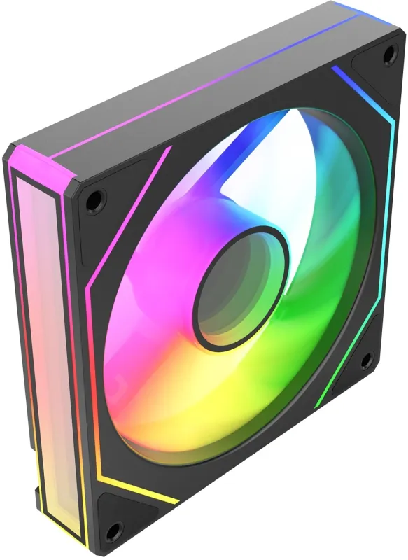 Вентилятор для корпуса Bloody CF-11 LCD ARGB 120х120x25 черный 4-pin 32дБ (упак.:1шт) (CF-11-ARGB120-BK) Ret