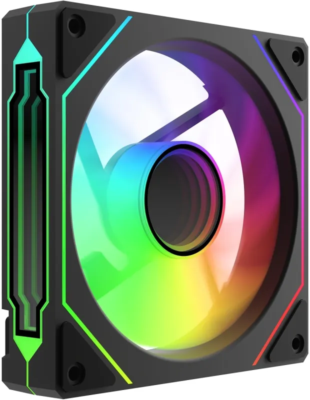 Вентилятор для корпуса Bloody CF-12 LCD ARGB 120х120x25 черный 4-pin 32дБ (упак.:1шт) (CF-12-ARGB120-BK) Ret