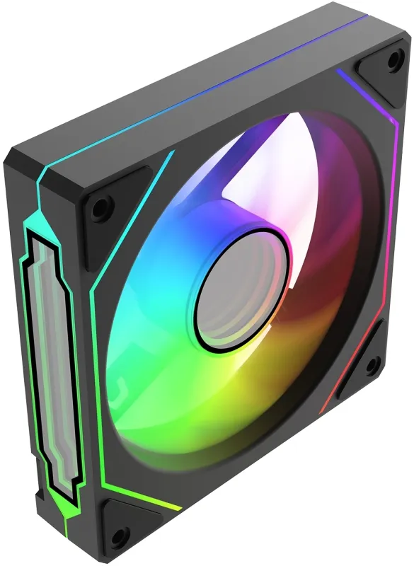 Вентилятор для корпуса Bloody CF-12 LCD ARGB 120х120x25 черный 4-pin 32дБ (упак.:1шт) (CF-12-ARGB120-BK) Ret