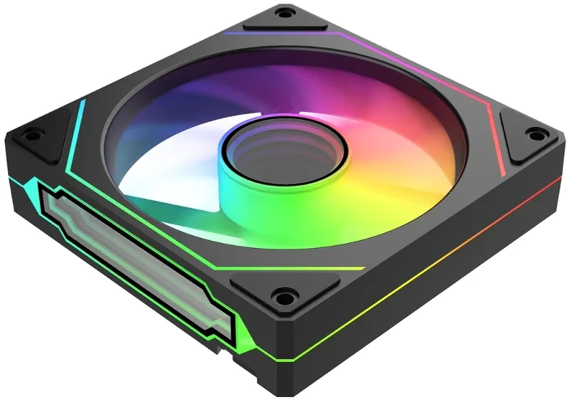 Вентилятор для корпуса Bloody CF-12 LCD ARGB 120х120x25 черный 4-pin 32дБ (упак.:1шт) (CF-12-ARGB120-BK) Ret