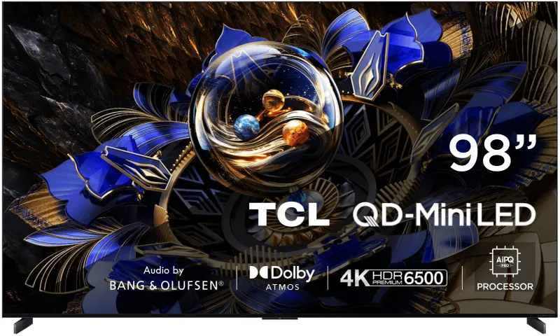 Телевизор QLED TCL 98" 98X11K черный 4K Ultra HD 120Hz DVB-T DVB-T2 DVB-C DVB-S DVB-S2 USB WiFi Smart TV