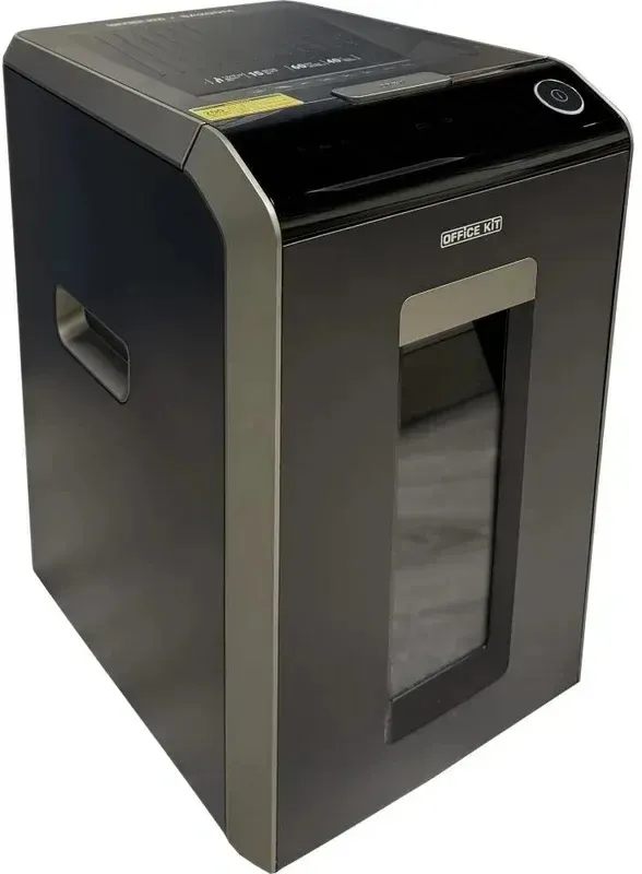 Шредер Office Kit SA200С 3,8x10 черный/серый с автоподачей (секр.P-4) фрагменты 220лист. 40лтр. скобы пл.карты