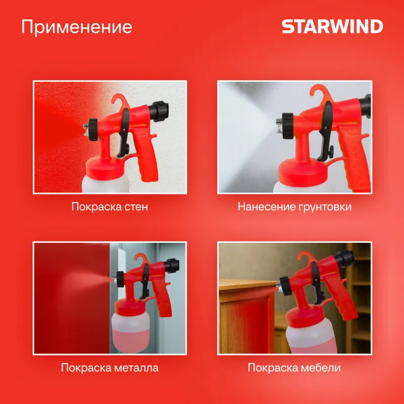Краскопульт Starwind SGS650 450Вт бак:800мл 650мл/мин