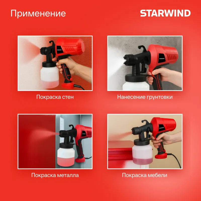 Краскопульт Starwind SG450 400Вт бак:800мл 650мл/мин