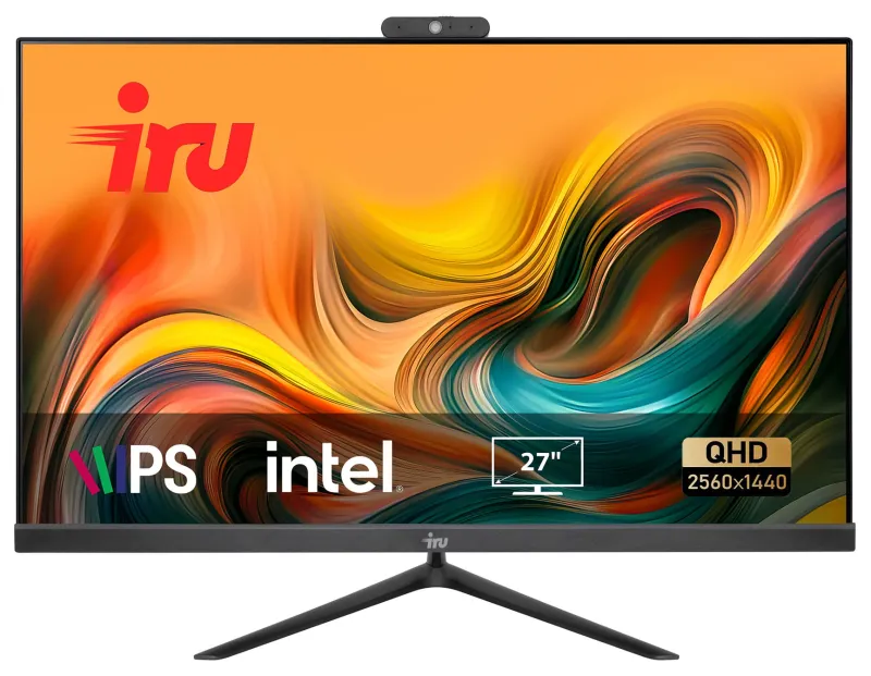 Моноблок IRU Tactio 27IH6K 27" QHD i5 12400 (2.5) 16Gb SSD1Tb UHDG 730 CR FreeDOS GbitEth WiFi BT 120W Cam черный 2560x1440