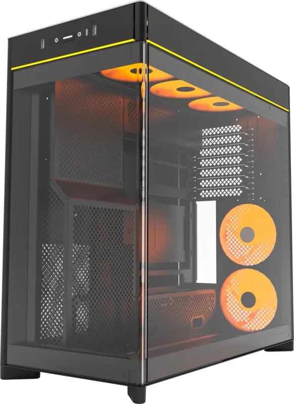Корпус Montech HS02 PRO черный без БП ATX 4x140mm 2xUSB3.0 audio bott PSU