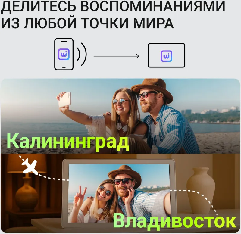 Фоторамка Digma 10.1" PF-1085 1280x800 белый пластик 16Gb Видео WiFi