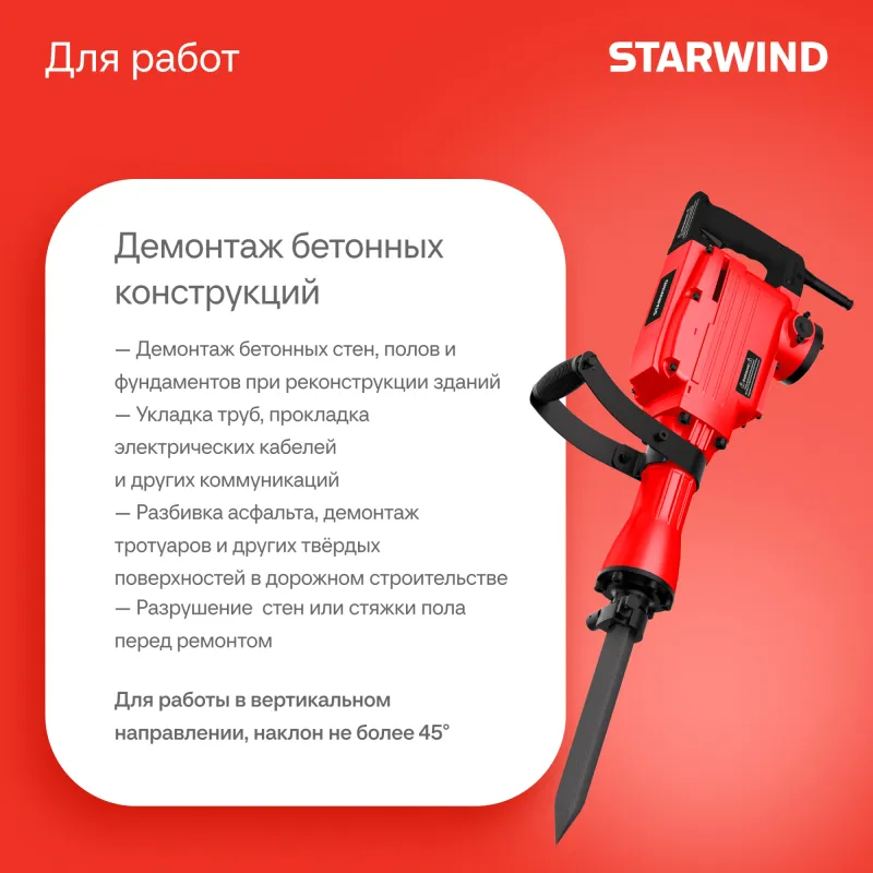 Отбойный молоток Starwind SDB65-1900MS1