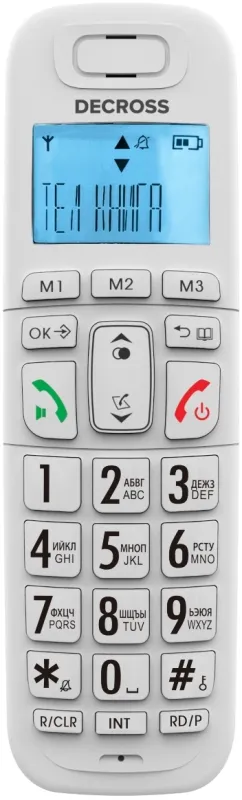 Р/Телефон Dect Decross DC1014 белый АОН