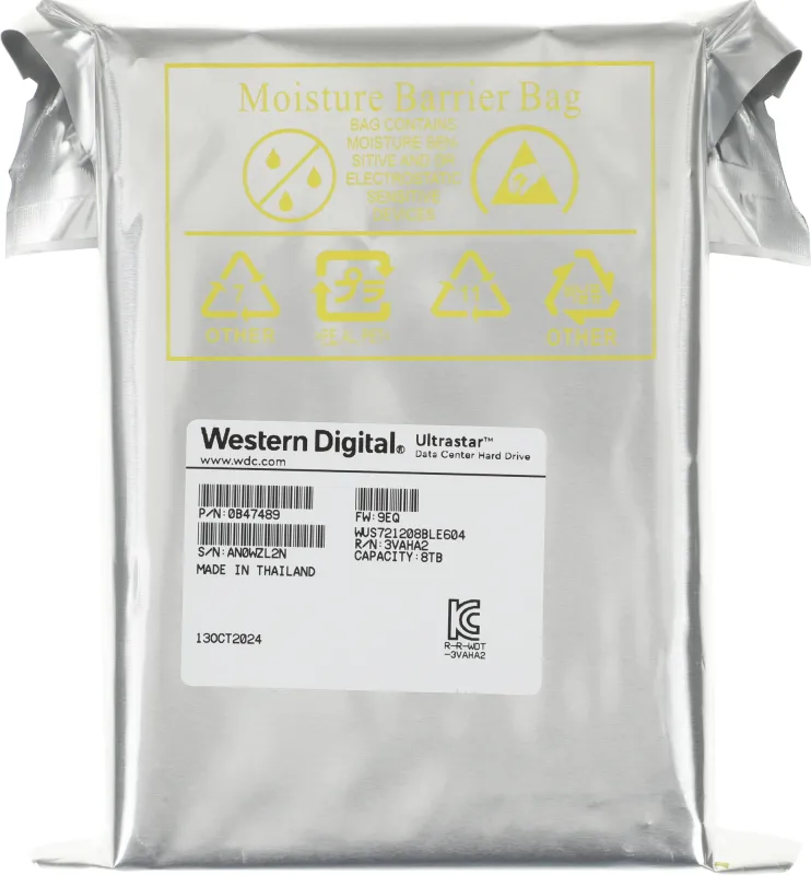 Жесткий диск WD SATA-III 8TB WUS721208BLE604 Ultrastar DC HC340 512E (7200rpm) 256Mb 3.5"