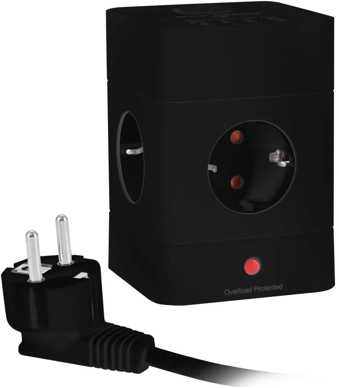 Сетевой удлинитель Buro BU-PTE4.1UC-B 1.5м (4 розетки) черный (пакет ПЭ)