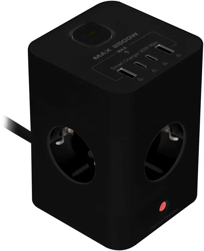 Сетевой удлинитель Buro BU-PTE4.1UC-B 1.5м (4 розетки) черный (пакет ПЭ)