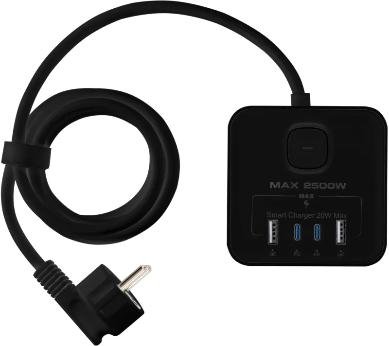 Сетевой удлинитель Buro BU-PTE4.1UC-B 1.5м (4 розетки) черный (пакет ПЭ)