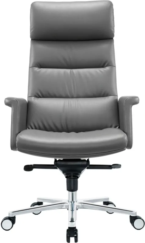 Кресло руководителя Cactus CS-LGR-DUBLIN темно-серый сиденье темно-серый кожа крестов. алюминий