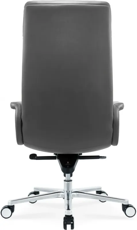 Кресло руководителя Cactus CS-LGR-DUBLIN темно-серый сиденье темно-серый кожа крестов. алюминий