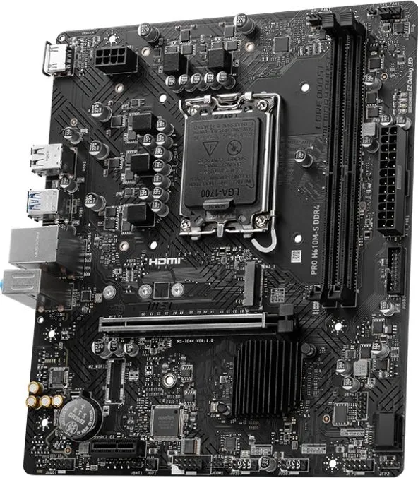 MSI PRO H610M-S DDR4 H610,LGA1700,2DDR4,1PCI-Ex16,1PCI-Ex1,2M.2,2SATA3.0,4USB3.2Gen1,8U