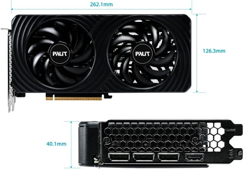 Видеокарта Palit PCI-E 5.0 RTX5060Ti DUAL NVIDIA GeForce RTX 5060TI 8Gb 128bit GDDR7 2295/28000 HDMIx1 DPx3 HDCP Ret