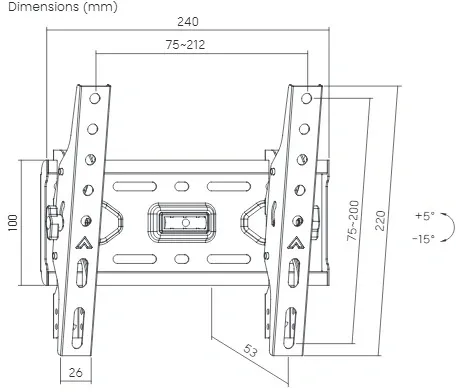 Кронштейн для телевизора Ultramounts UM844 черный 13"-43" макс.45кг настенный наклон