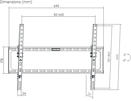 Кронштейн для телевизора Ultramounts UM849 черный 32"-86" макс.45кг настенный наклон