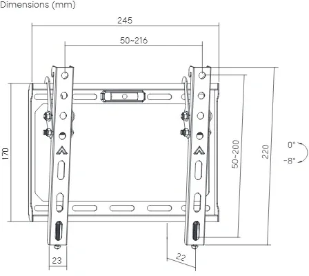 Кронштейн для телевизора Ultramounts UM847 черный 13"-43" макс.45кг настенный наклон