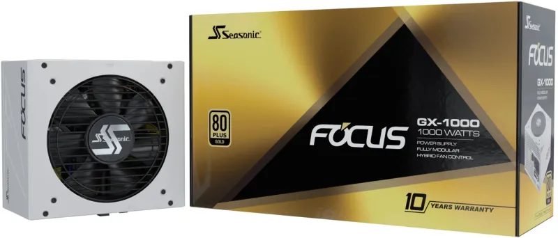 Блок питания Seasonic ATX 1000W Focus GX-1000 Gen.5 WHITE 80+ gold (20+4pin) APFC 135mm fan 10xSATA Cab Manag RTL