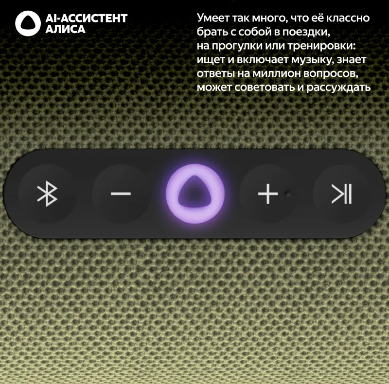 Умная колонка Yandex Стрит Алиса зеленый 30W 2.0 BT/Wi-Fi 10м 3300mAh (YNDX-00030GRN)