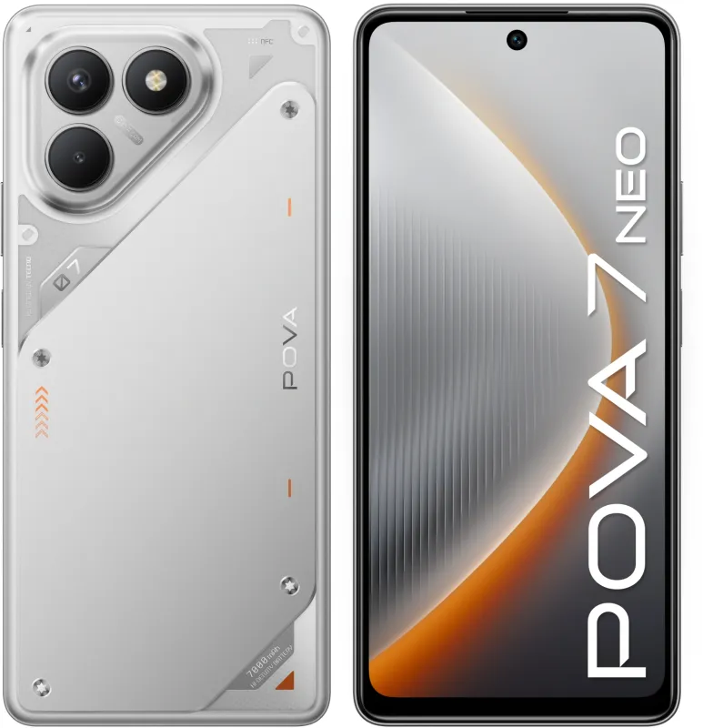 Смартфон Tecno POVA 7 Neo 128Gb 8Gb серебристый моноблок 3G 4G 6.8" 1080x2460 Android 14 50Mpix 802.11 a/b/g/n/ac NFC GPS GSM900/1800 Protect