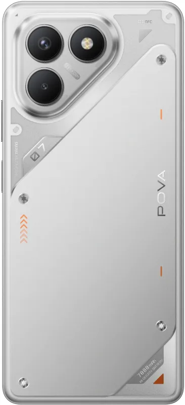 Смартфон Tecno POVA 7 Neo 128Gb 8Gb серебристый моноблок 3G 4G 6.8" 1080x2460 Android 14 50Mpix 802.11 a/b/g/n/ac NFC GPS GSM900/1800 Protect