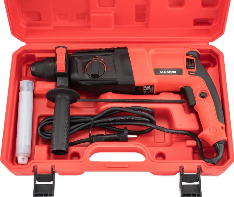 Перфоратор Starwind RH28-990S1 патрон:SDS-plus уд.:3.4Дж 990Вт (кейс в комплекте)