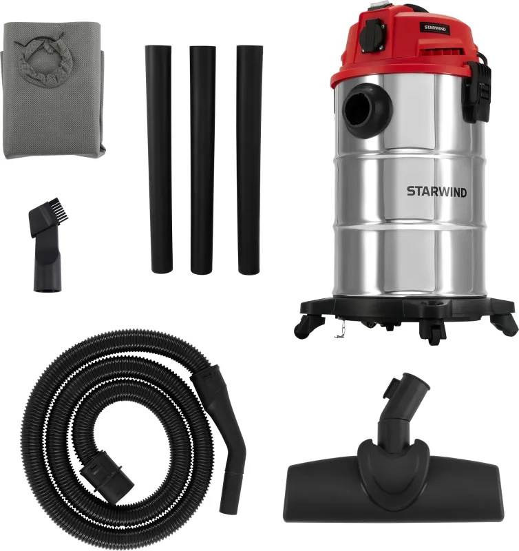 Строительный пылесос Starwind VC30-2330MS3 1600Вт (уборка: сухая/сбор воды) черный