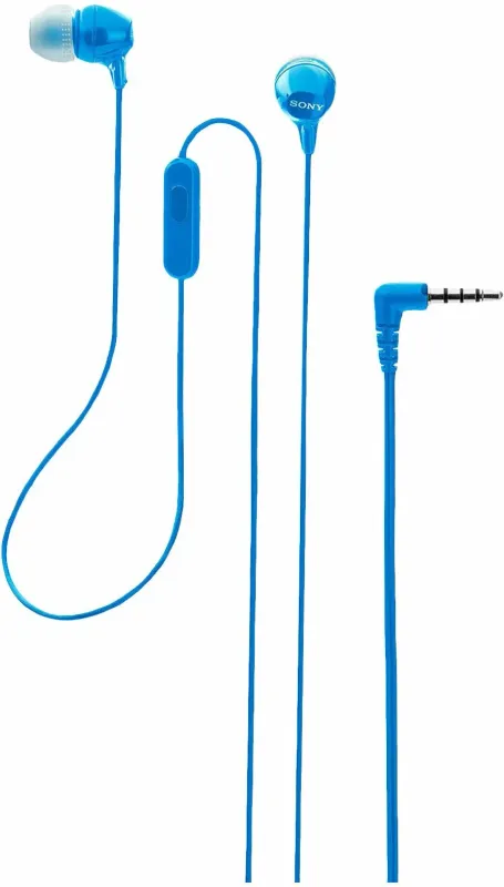 Гарнитура внутриканальные Sony MDR-EX14AP 1.2м синий проводные в ушной раковине (MDREX14APLIZIN)