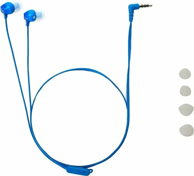 Гарнитура внутриканальные Sony MDR-EX14AP 1.2м синий проводные в ушной раковине (MDREX14APLIZIN)