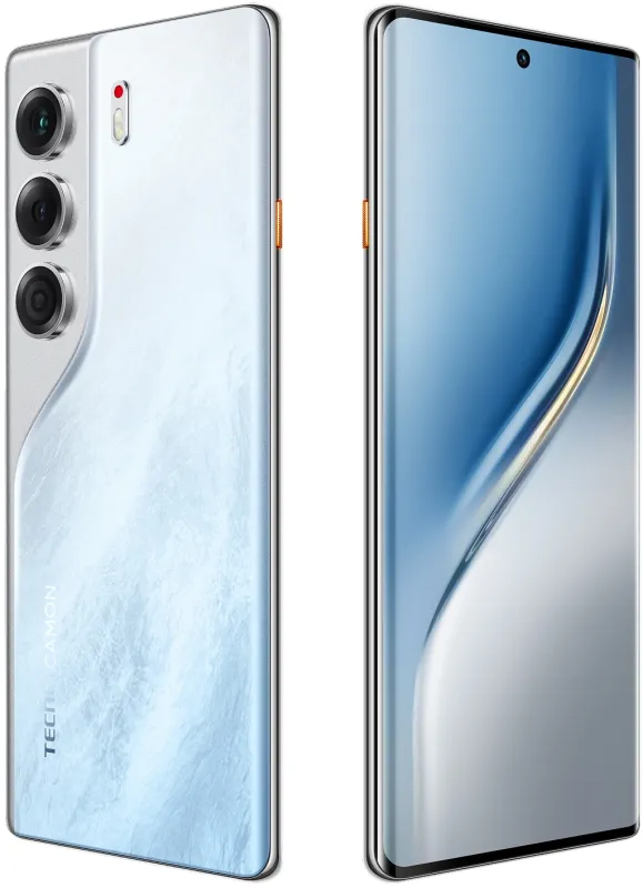 Смартфон Tecno Camon 40 Pro 5G 256Gb 12Gb белый ледяной моноблок 3G 4G 6.67" Android 14 50Mpix 802.11 a/b/g/n/ac NFC GPS GSM900/1800 GSM1900 Protect