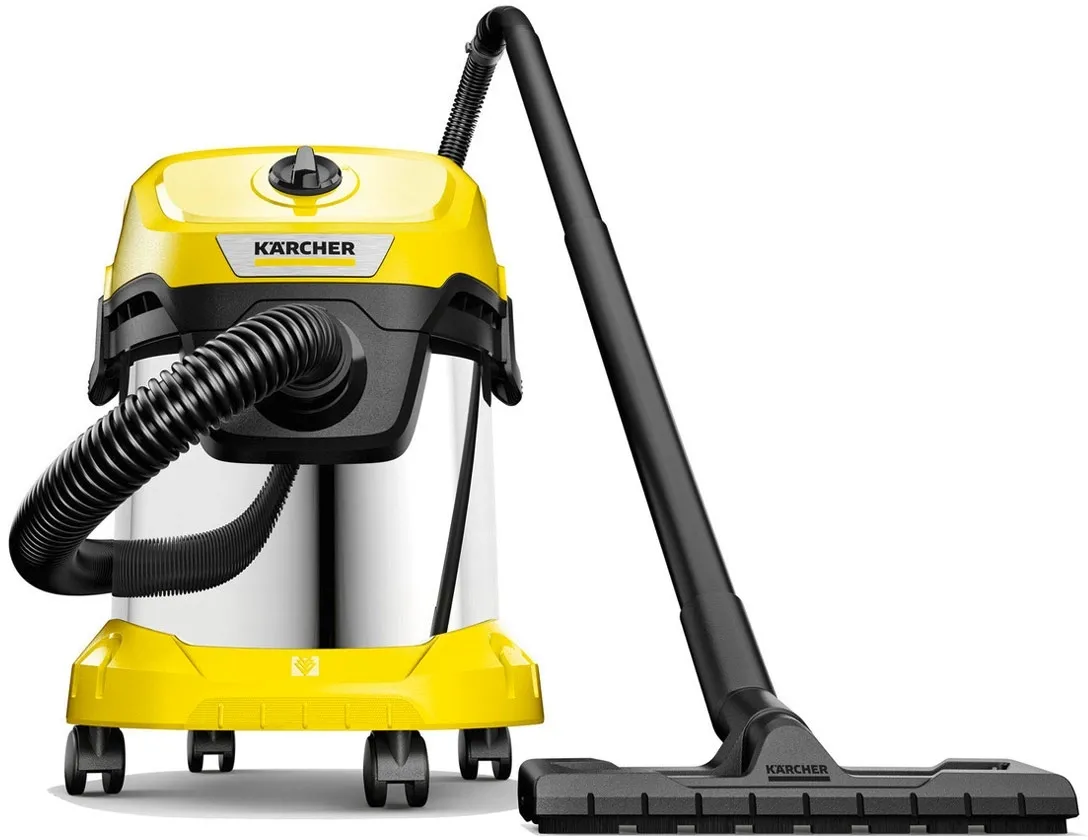 Строительный пылесос Karcher WD 3 S V-15/4/20 1000Вт (уборка: сухая) желтый