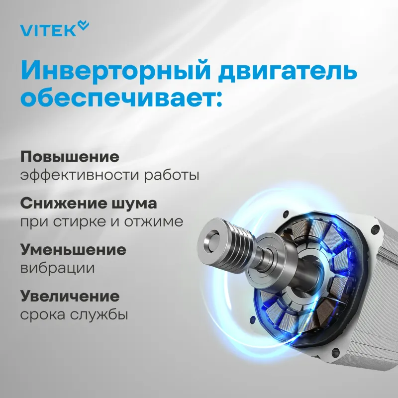 Стиральная машина Vitek VT-WME7208 класс: A+++ загр.фронтальная макс.:7кг белый инвертор