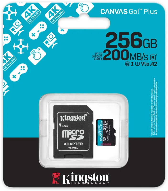 Флеш карта microSDXC 256GB Kingston SDCG4/256GB Canvas Go! Plus A2 + adapter