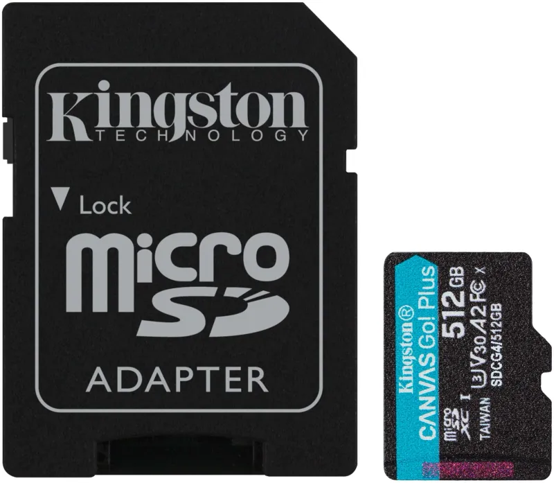 Флеш карта microSDXC 512GB Kingston SDCG4/512GB Canvas Go! Plus V10 A2 + adapter