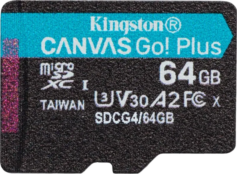 Флеш карта microSDXC 64GB Kingston SDCG4/64GBSP Canvas Go! Plus V30 A2 w/o adapter