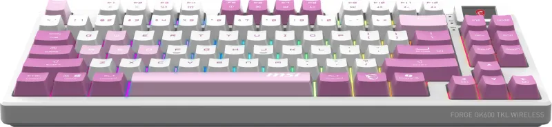 Keyboard MSI FORGE GK600 TKL, Wireless, Mechanical Linear Switches, RGB LED, 4000mA/h, Violet