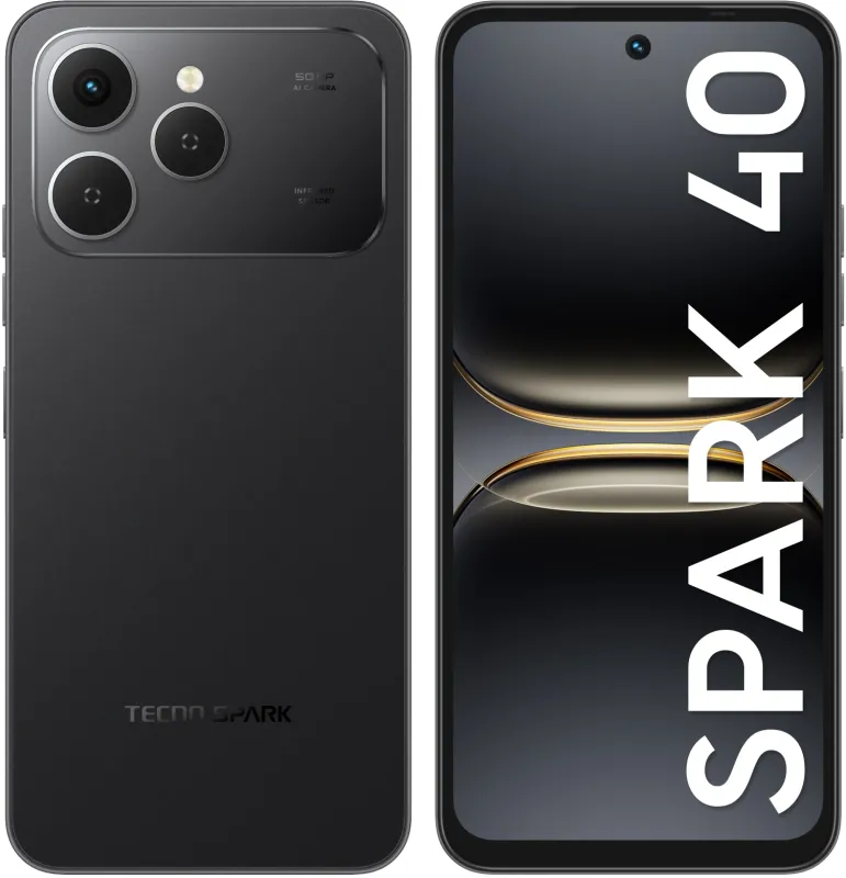 Смартфон Tecno Spark 40 256Gb 8Gb черный моноблок (KM5N 256+8 INK BLACK)
