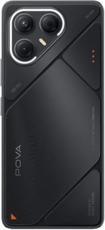 Смартфон Tecno POVA 7 5G 256Gb 8Gb черный моноблок 3G 4G 6.8" 1080x2460 Android 14 50Mpix 802.11 a/b/g/n/ac NFC GPS GSM900/1800 Protect