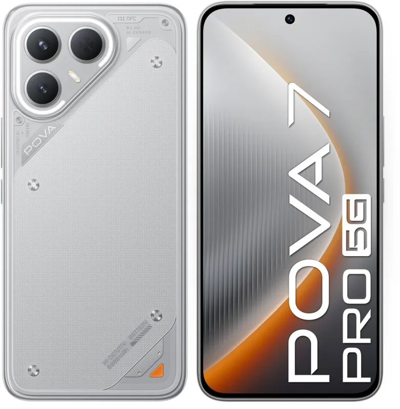 Смартфон Tecno POVA 7 Pro 5G 256Gb 12Gb серый моноблок 3G 4G 6.8" 1080x2460 Android 14 50Mpix 802.11 a/b/g/n/ac NFC GPS GSM900/1800 Protect
